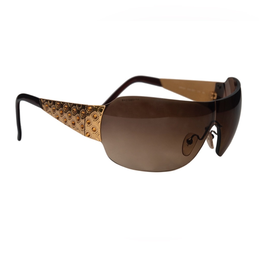 Prada Gold SPR 601 Shield Women Sunglasses